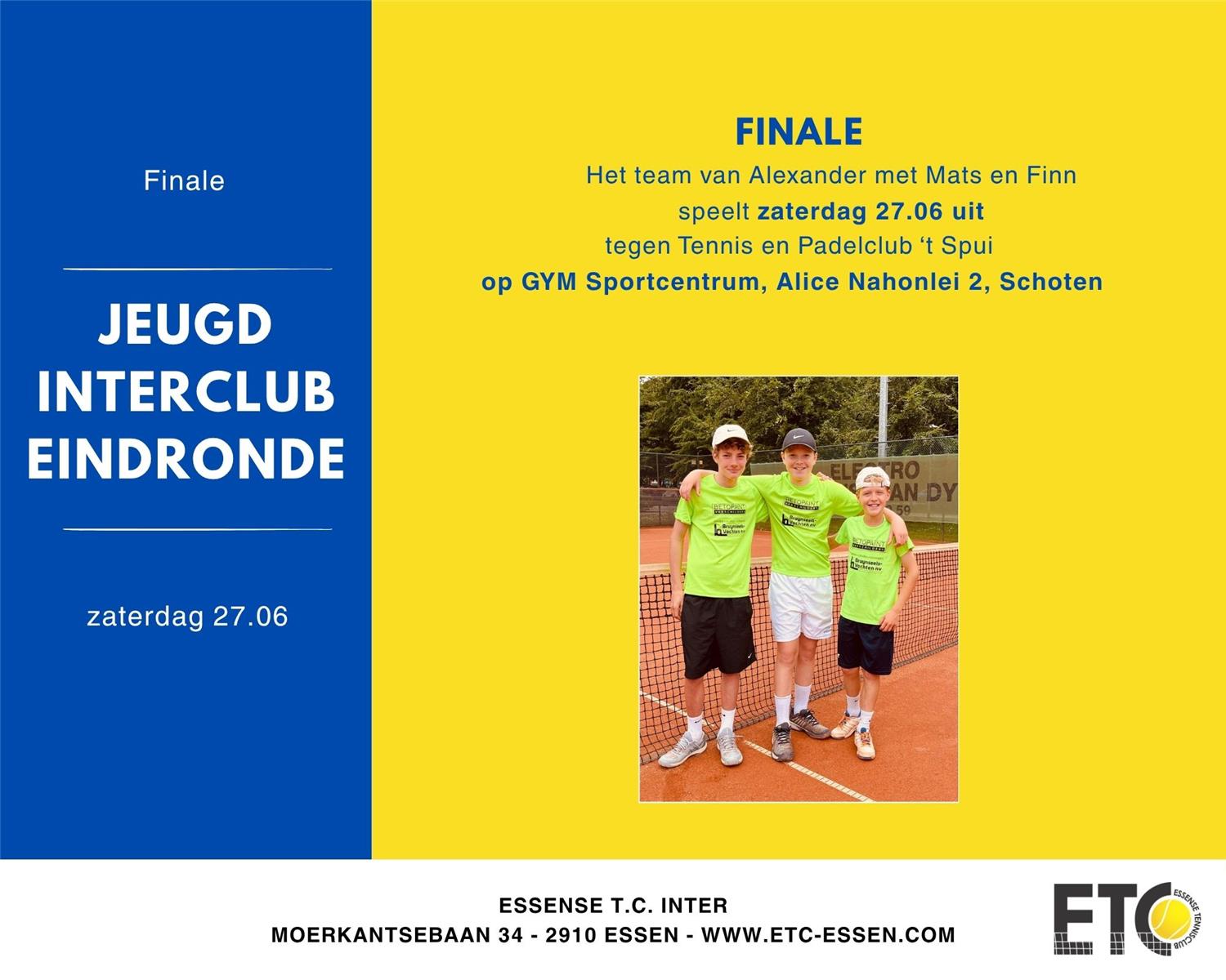 ETC Essens TC Inter finale eindronde jeugd